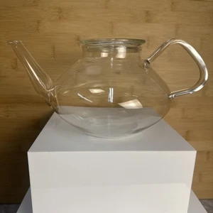 Jenaer teiera in vetro trasparente con coperchio made in Germany - Foto 1 di 10