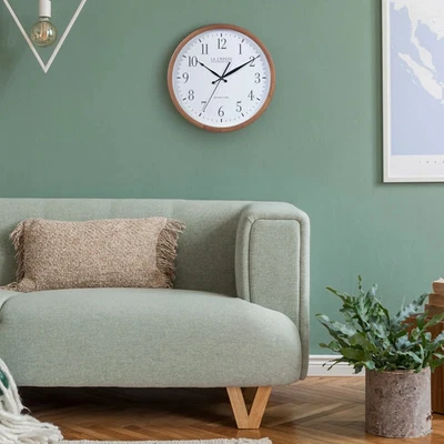 La Crosse Technology 12.8" Wood Atomic Clock in Walnut - Image 1 of 4