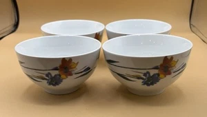 Set 4 Mikasa Gourmet Basics Watercolor Garden 5 1/2" Porcelain Soup/Cereal Bowls - Picture 1 of 6