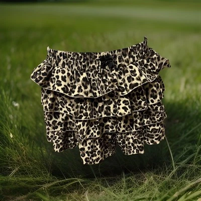 Shein Curve Pull-On Shorts 3XL Leopard Print Ruffles Elastic Waist Polyester NWT - Image 1 of 4