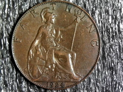 Gran Bretaña 1924 One Farthing - moneda extranjera, mundial KM#808.2 (z1045) Foto 1 de 2