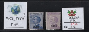 WC1_27536_P. AEGEAN COL.: GENERAL. Juego conmemorativo 1911. Sc. 1-2. MLH y MNH - Imagen 1 de 1