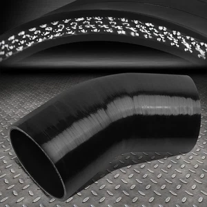 3.5" 4-PLY 45-DEGREE ELBOW COUPLER HOSE TURBO/INTAKE/INTERCOOLER BLACK SILICONE - Bild 1 von 7
