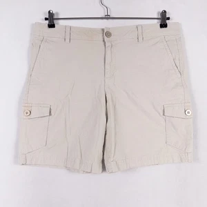 Eddie Bauer Shorts Womens 12 Beige Cargo Pockets Cotton Stretch Casual Outdoors - Picture 1 of 9