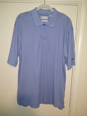 Tehama Hang'Em Dry Golf Cotton Blend Striped Polo Shirt Men's sz XL CNL Logo - Imagem 1 de 4