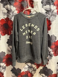 Sudadera De Colección Homage Legends Never Die Para Hombre M Hecha en EE. UU. Gris Cuello Redondo - Imagen 1 de 4