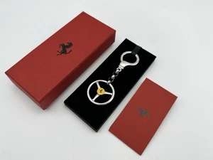 FERRARI CLASSIC STEERING WHEEL KEYCHAIN | SOLID SILVER 925 | PORTACHIAVI | LOGO - Picture 1 of 9