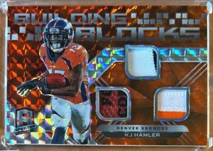 2020 Spectra Building Blocks KJ HAMLER Triple Patch Orange #07/10 Broncos RC - Picture 1 of 2