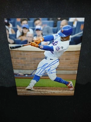 Foto firmada con autógrafo de Francisco Lindor 8x10 de los Mets de Nueva York PSC - CERTIFICADO DE AUTENTICIDAD Foto 1 de 2