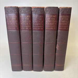Antique History of the United States by E. Benjamin Andrews, 5 Volume Set, 1926 - Foto 1 di 5