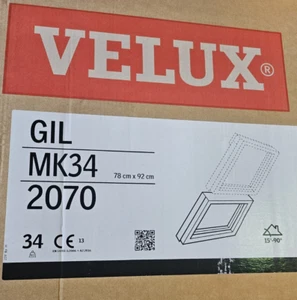 VELUX window 78 x 92 cm GIL MK34 2070 White Fixed Element Double Glazed Top - Picture 1 of 24