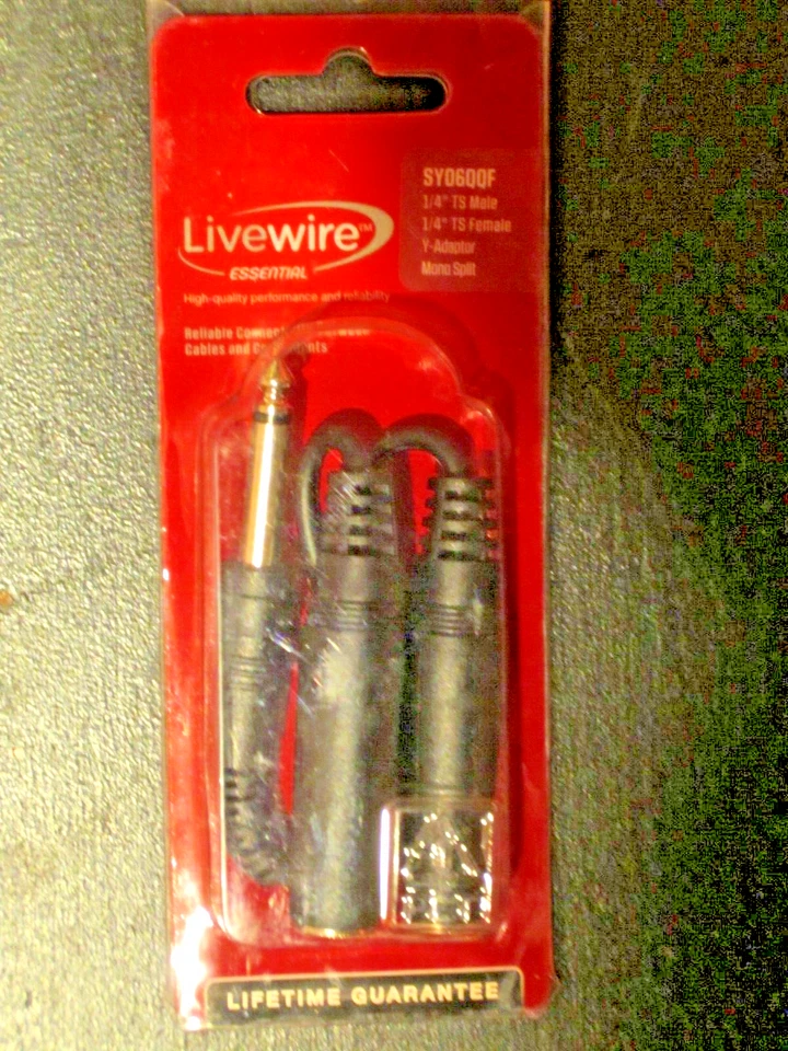 Adaptador en Y Livewire Essential SY06QF 1/4" TS a 1/4" TS hembra negro 6" Foto 1 de 1