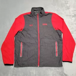 Utah Utes Jacket Men XL Loose Full Zip Black Red NCAA Allseasongear Under Armour - Picture 1 of 10
