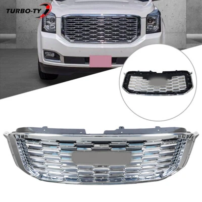 Chrome&Silver Mesh ABS Grill For GMC Yukon XL 2015-2020 Front Upper Grille Foto 1 de 4