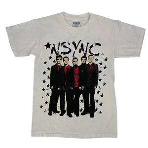 Vintage 2001 *NSYNC Band Concert Tee Shirt Y2K White Sz Small - Picture 1 of 7