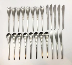 Eastern Airlines Flatware 24 Pcs International Stainless Compass Logo Danish MCM - Picture 1 of 10