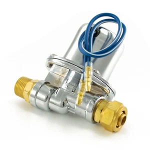 HornBlasters Chrome 3/8" Air Valve for Train Horns - 12-24 Volt - NPT Ports - Foto 1 di 4