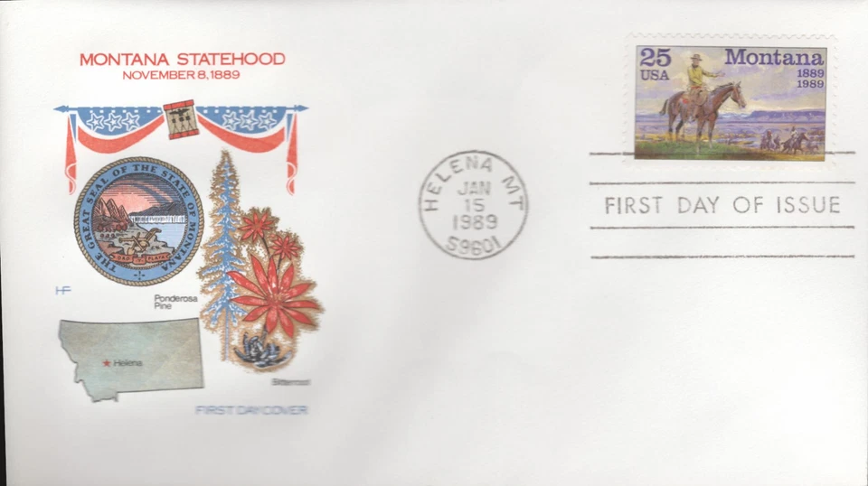 1989 FDC - Scott# 2401 - Montana Statehood - Farnam Cachet - Image 1 of 1