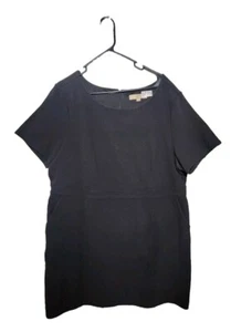 [775] Vestido acanalado LOFT para mujer talla grande 24 negro cuello redondo  - Imagen 1 de 8