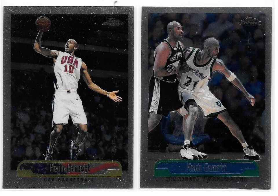KEVIN GARNETT PAIR 1999-00 TOPPS CHROME 210 & 250 MINNESOTA TIMBERWOLVES HOF - Image 1 of 1