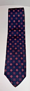 Brooks Brothers Neck Tie Vintage All Silk Blue w/ Red Geometric USA 57" X 3" - Picture 1 of 5