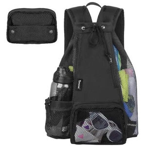 Swim Bag Beach Backpack with Padded Shoulder Strap Mesh Backpack with Wet Poc... - Picture 1 of 9