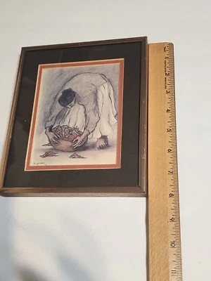 R C Gorman Framed Print 1976 Signed Woman With Chili Peppers Navajo - Image 1 of 4