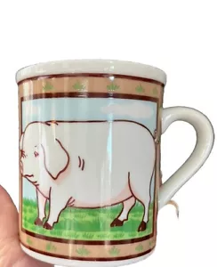 Vintage Porzellan Keramik Bauernhof Scheune Silo Schwein Kaffee Tee Becher Made in Japan Land - Bild 1 von 7