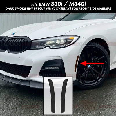 For 19-22 BMW 330i M340i G20 3 Series Side Marker Smoke Decal Tint Overlay Vinyl Foto 1 de 4