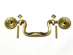 Drawer Pulls Vintage Swan Neck Style For Dresser Chest Vanity Cast Brass - Picture 1 of 5