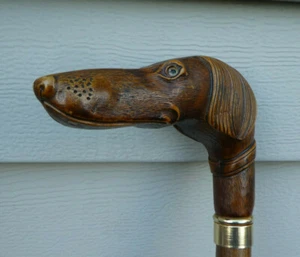 Umbrella w/ Dog Head Handle Gold Tone Wire - Picture 1 of 10