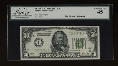 DBR 1928-A $50 DGS FRN Minneapolis Fr. 2101-Idgs Legacy 45 Serial I00073724A - Image 1 of 2