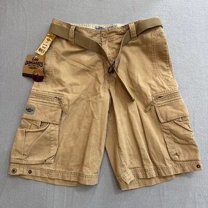 Lee Latzhose Shorts Herren 32 hellbraun 100% Baumwolle Reißverschluss Cargotaschen Buddy Lee - Bild 1 von 5