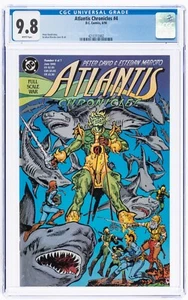🔥Atlantis Chronicles 4 CGC 9.8 White Pages DC Comics 1990 Aquaman II 1st Kordax - Picture 1 of 3
