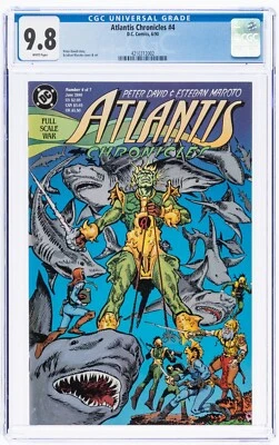 🔥Atlantis Chronicles 4 CGC 9.8 White Pages DC Comics 1990 Aquaman II 1st Kordax - Image 1 of 3