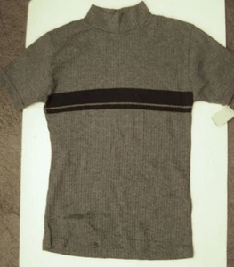 ONE STEP UP - NIÑAS CUELLO SIMULADO ELÁSTICO GRIS SS SUÉTER CAMISA TOP - MED - NUEVO - Imagen 1 de 1