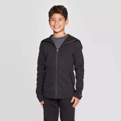 Boys' Premium Woven Pieced Fleece Full Zip Hoodie - C9 Champion - NWT - S - C385 - Image 1 of 3