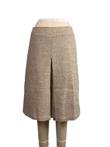 Barneys New York Beige Wool Boucle A-Line Skirt Size 44 IT NWT $150 - Picture 1 of 7