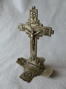 SELTENES RELIQUIEN KREUZ um 1900 AUS METALL -CATACOMBE DI ROMA-MIT ERD KRÜMMEL - Bild 1 von 4