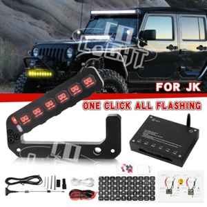 For Jeep Wrangler JK 07-18 6Gang RGB Switch Panel Grab Handle Mount Lamp Control - Picture 1 of 14