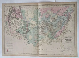 United States Geological & Infrastructure Western Territories 1872 large map - Picture 1 of 4