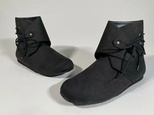 FUNTASMA BLACK MEDIEVAL RENAISSANCE FAIRE ANKLE BOOTS HALLOWEEN M/F SMALL MENS - Picture 1 of 10