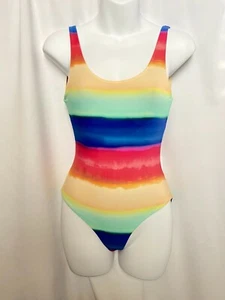 Onia Rachel One Piece Multi Rainbow Color Striped Dip Dye Swimsuit XS NEW - $175 - Picture 1 of 5