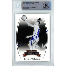 Lenny Wilkens Providence Friars Signed 07 Press Pass Card Beckett Authentic Auto