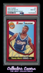 1991 Fleer Rookie Sensations #5 Travis Mays PSA 8 (NM-MT) - Picture 1 of 2