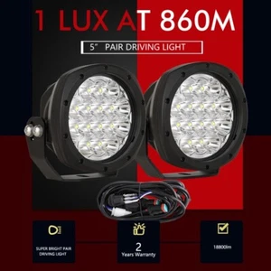 5inch LED Driving Lights Spotlights Spot Round Offroad 4WD Black 4x4 Lamp ATV - Picture 1 of 12