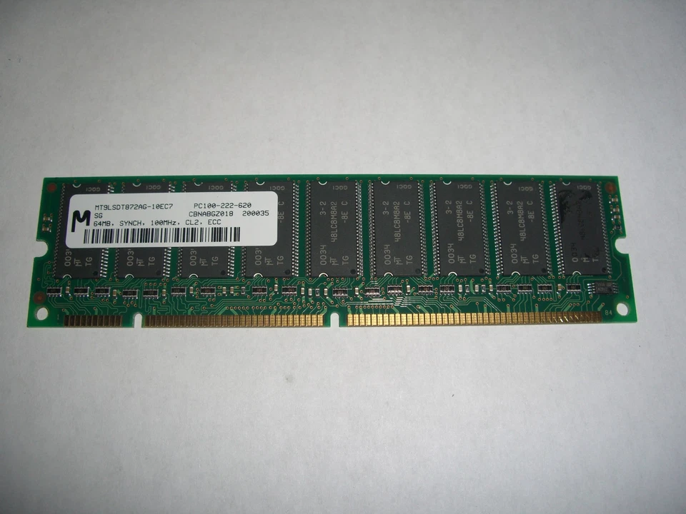 Micron Mt9lsdt872ag-10ec7 SDRAM 64mb PC 100 ECC 100mhz RAM Memory