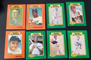 All Time Greats -17 cards: Babe Ruth, Gehrig, Mathewson, Jackie Robinson, Ted W.