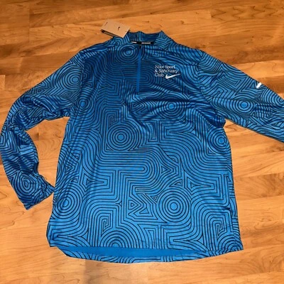 Nike Sport & Sanctuary Club Dri-FIT Running Pullover Top Blue Large - Image 1 of 4