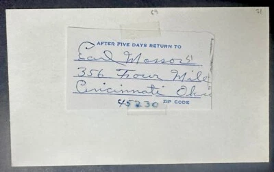 Earl Mossor 1951 Brooklyn Dodgers Signed Autographed 3x5" Index Card Pitcher - Image 1 of 2